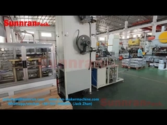 Can lid lining machine for rectangular and square end making