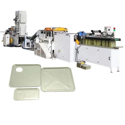 Can lid lining machine for rectangular and square end making