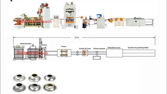 Can body end curling and lining machine for can making